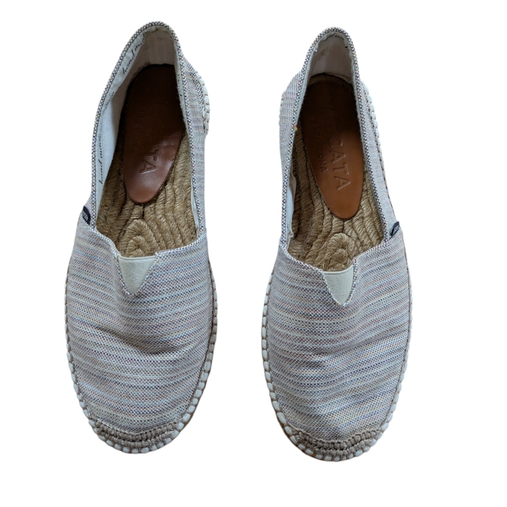Viscata Barcelona Canvas Espadrille Flats Striped Size 39 - Picture 3 of 12